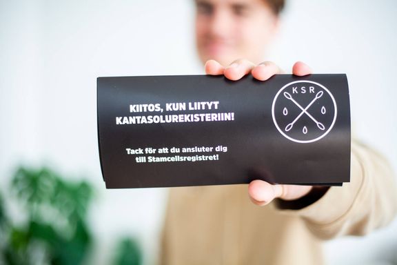 Kiitos, kun liityt kantasolurekisteriin